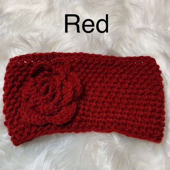 🌸 Knitted Headband Ear Warmer with Flower - Picture 1 of 7